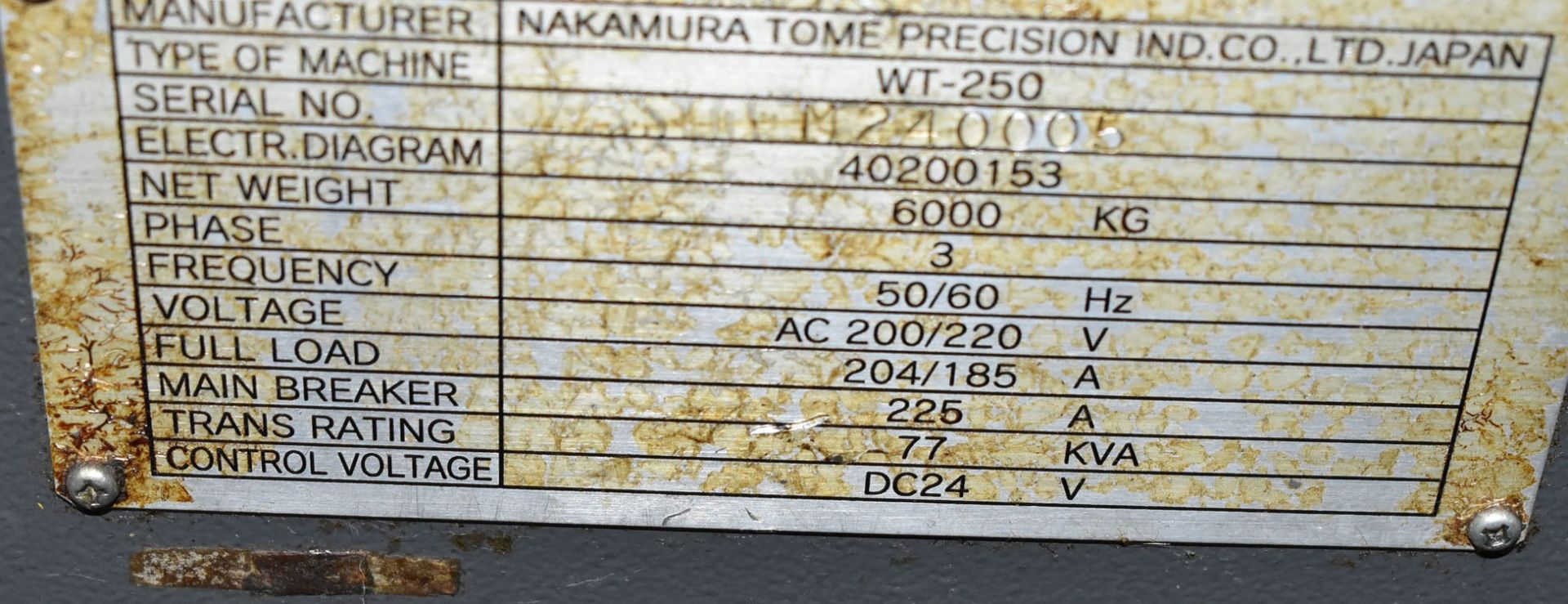 NAKAMURA (2005) WT-250MM, CNC TWIN SPINDLE TWIN TURRET MULTI-TASKING CENTER S/N: M240005 - Image 7 of 23