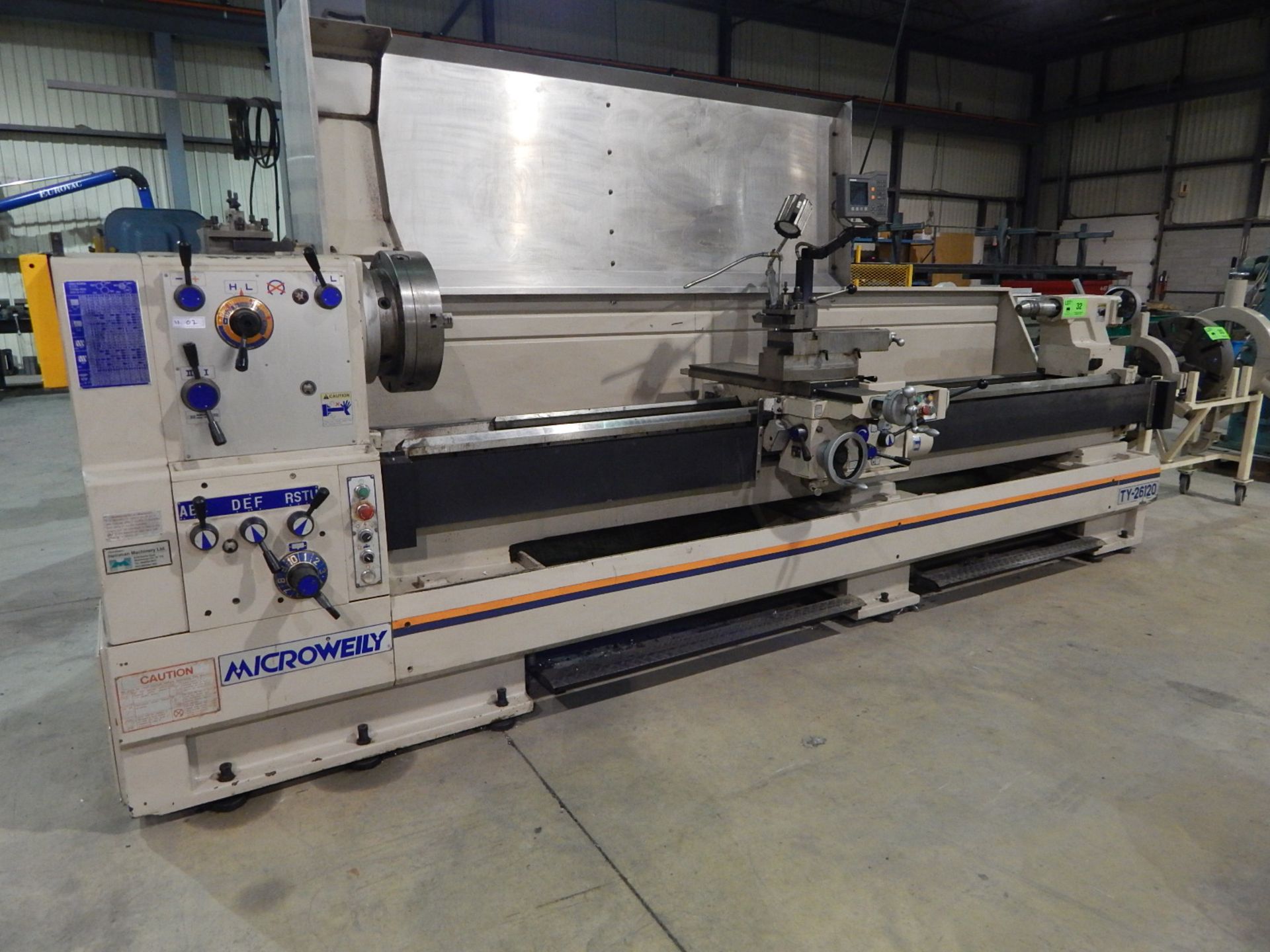 MICROWEILY (2013) TY-26120 GAP BED ENGINE LATHE WITH 26" SWING OVER BED, 32" SWING IN THE GAP, - Image 8 of 14