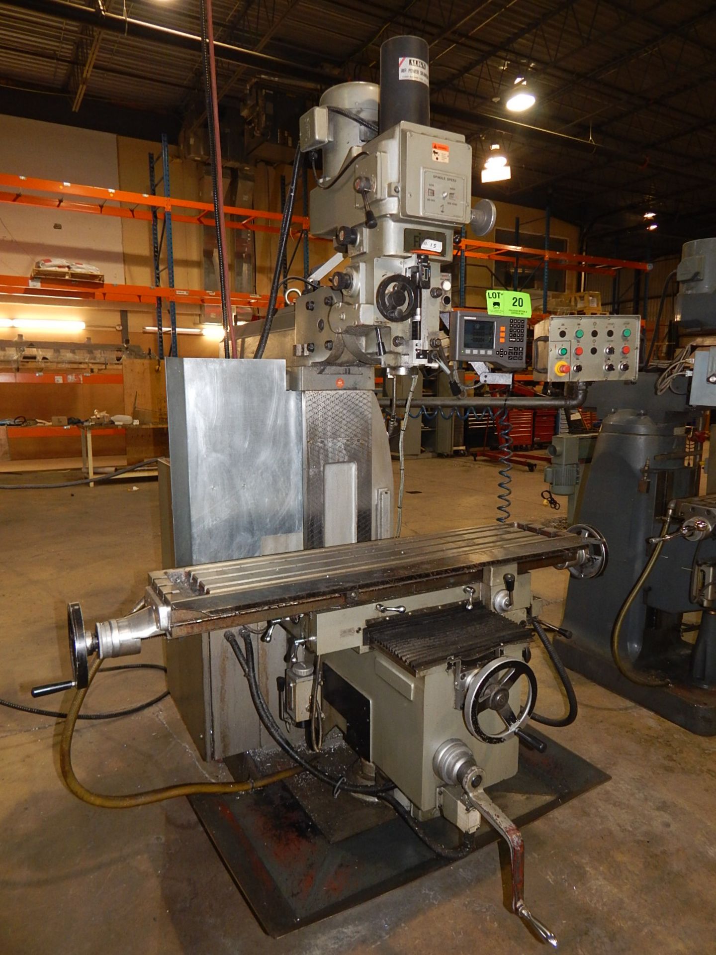 FIRST (2007) LC-20VSG VERTICAL TURRET MILLING MACHINE WITH 51"X10" TABLE, ISO 40 SPINDLE TAPER, - Image 12 of 12