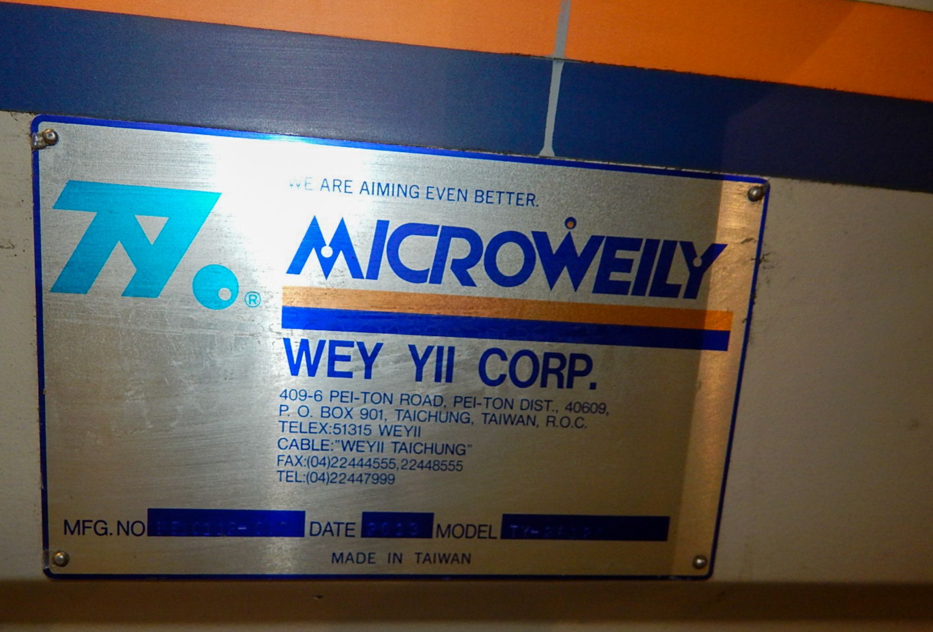 MICROWEILY (2013) TY-26120 GAP BED ENGINE LATHE WITH 26" SWING OVER BED, 32" SWING IN THE GAP, - Image 14 of 14