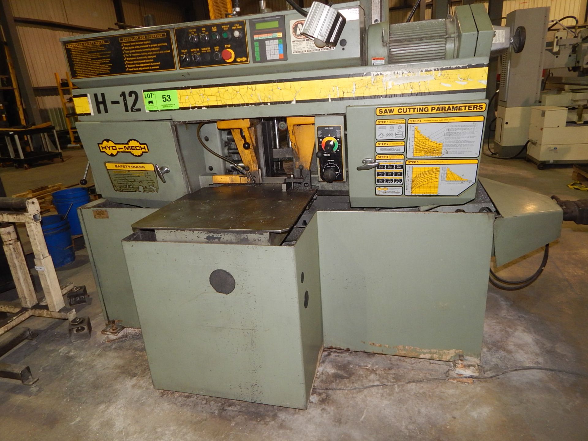 HYD-MECH H-12 DOUBLE MITRE BAND SAW, S/N: A0898077H (CI) [RIGGING FEES FOR LOT #53 - $450 CDN - PLUS - Image 4 of 6