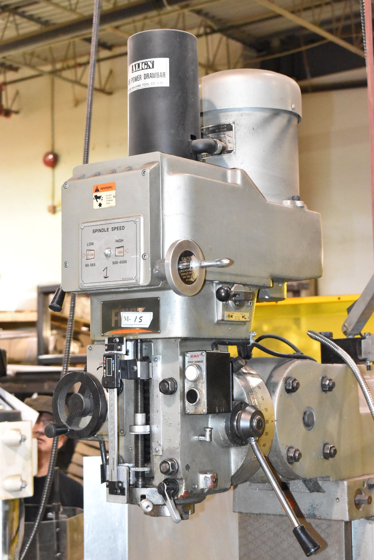 FIRST (2007) LC-20VSG VERTICAL TURRET MILLING MACHINE WITH 51"X10" TABLE, ISO 40 SPINDLE TAPER, - Image 4 of 12