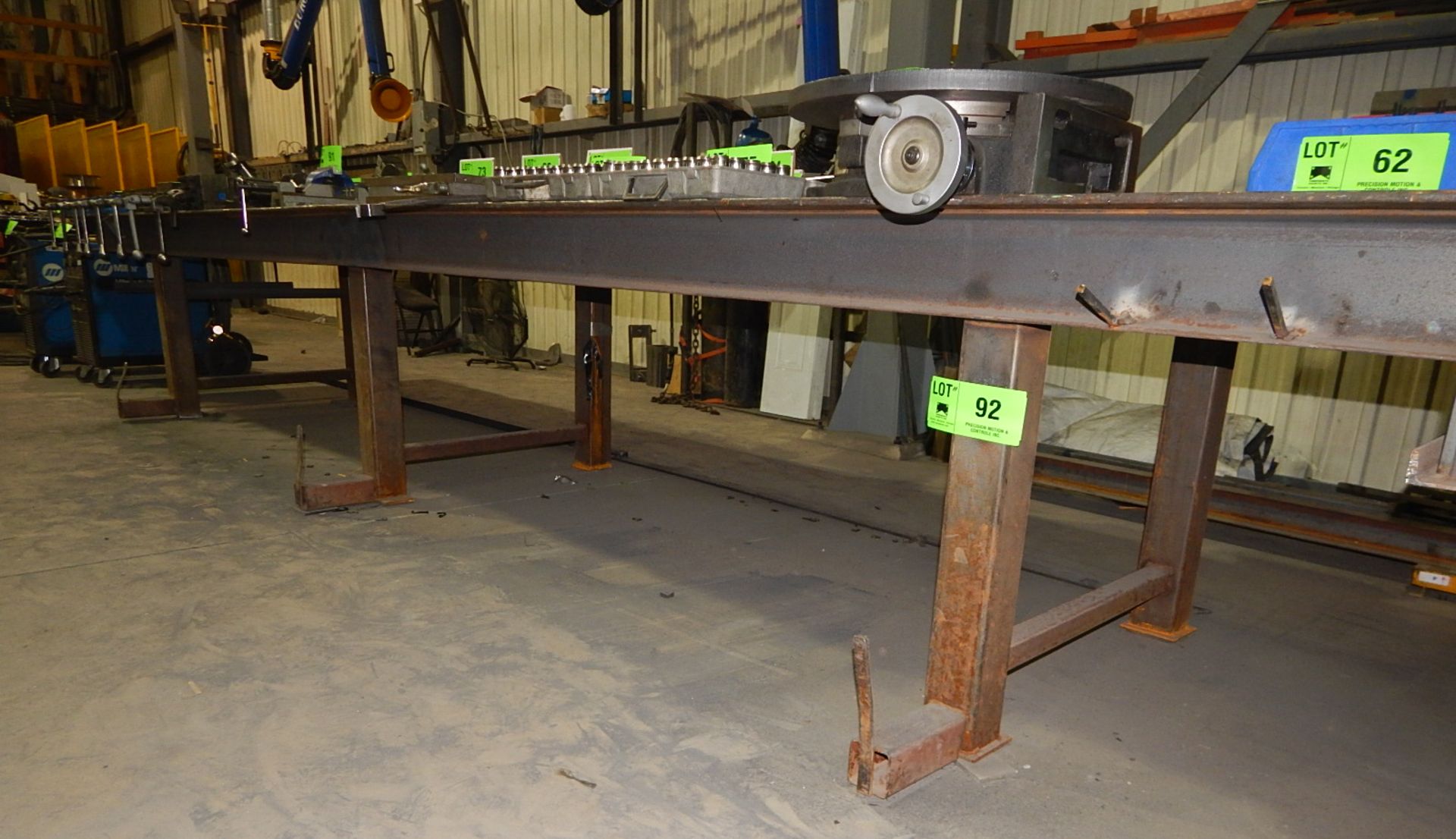 LOT/ 48"X240"X1/2" WELDING TABLE (DELAYED DELIVERY)