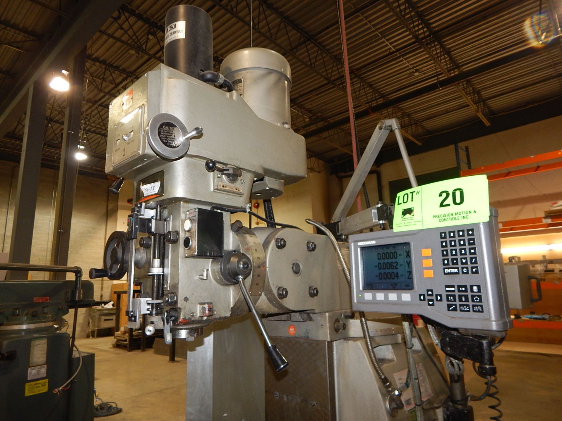 FIRST (2007) LC-20VSG VERTICAL TURRET MILLING MACHINE WITH 51"X10" TABLE, ISO 40 SPINDLE TAPER, - Image 7 of 12