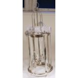 Four-light hanging metal lantern of circular form, height 93cm (VAT payable on hammer)