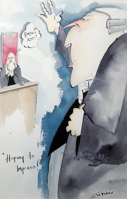 Tim Bulmer (20th Century) Two watercolours  "Hoping to Impress" and "A Bugger for the Bordeau!",