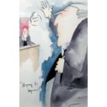 Tim Bulmer (20th Century) Two watercolours  "Hoping to Impress" and "A Bugger for the Bordeau!",
