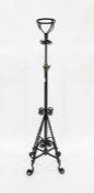 Victorian brass and iron telescopic oil lamp stand
