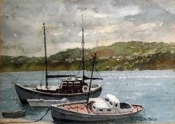 John Mellor (20th century school) Watercolour Boat