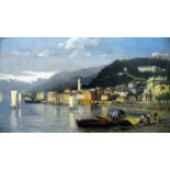 School of Felix Francois Georges Ziem (1821-1911) Oil on canvas  "Laguilia Near Genoa, Italy",