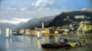 School of Felix Francois Georges Ziem (1821-1911) Oil on canvas  "Laguilia Near Genoa, Italy",