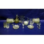 Assorted glassware to include jugs, tumblers, champagne bowls, sherries, etc