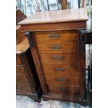 Late Victorian six-drawer Wellington chest, 55cm w