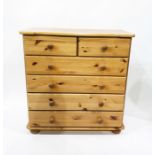 Modern pine chest of two short and four long drawers, width 80cm
