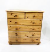 Modern pine chest of two short and four long drawers, width 80cm