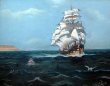 G Clark Gouache Sailing galleon at sea  E Clark Watercolour drawing Puppy and kitten (2)