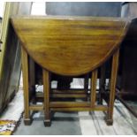 19th century drop-leaf table, the top with inlaid