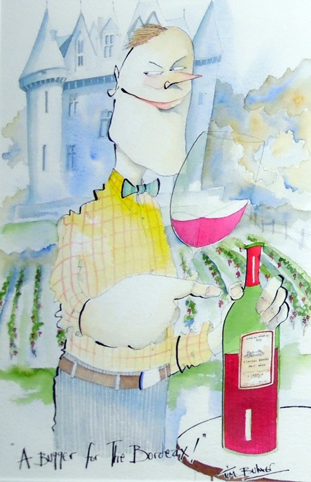 Tim Bulmer (20th Century) Two watercolours  "Hoping to Impress" and "A Bugger for the Bordeau!", - Image 2 of 2
