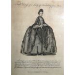 Four black and white engravings from The Geographical Dictionary  "Full Dress of a Lady of Nurembur