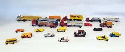 Assorted Corgi, Dinky and Matchbox cars (playworn)