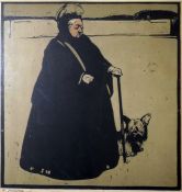 After William Nicholson Woodcut print  Queen Victoria, 24cm x 22cm