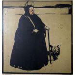 After William Nicholson Woodcut print  Queen Victoria, 24cm x 22cm