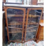 Stained as mahogany dwarf four-tier bookcase enclo