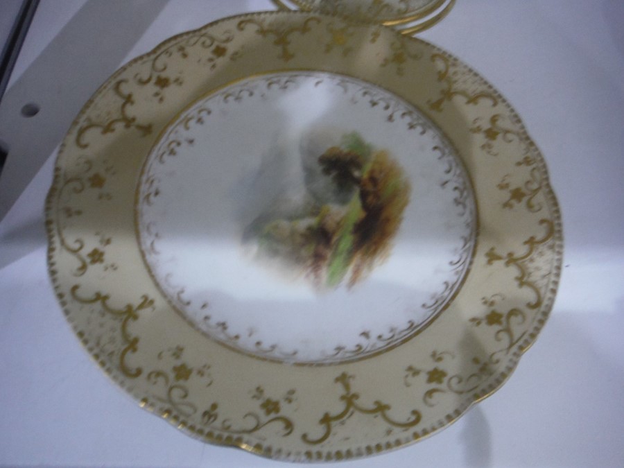 19th century porcelain dessert service depicting c - Image 5 of 32