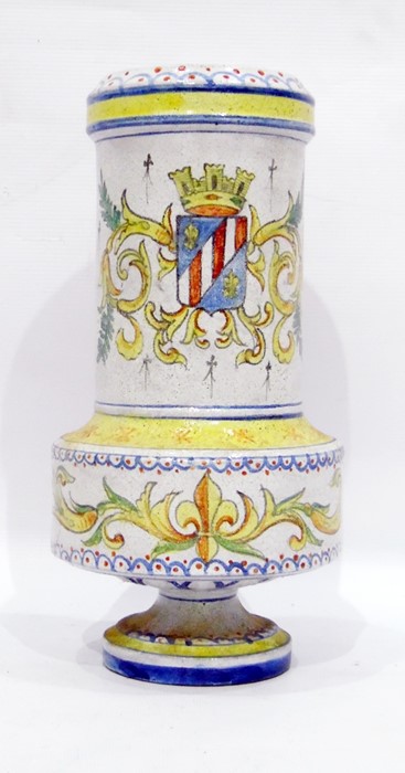 Alcide Chaumeil (CA) ware vase of gu form, decorated with crest Ermine Tail & fleur de lys, marks to