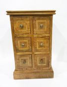 Modern small chest of six short drawers, on plinth base, width 48cm