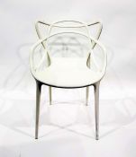 A Kartell Masters designer white plastic moulded tub chair