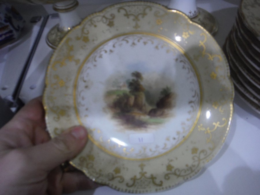 19th century porcelain dessert service depicting c - Image 30 of 32