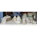 Paragon china teapot and coffee pot, Hammersley & Co teapot, milk jug, sugar bowl, serving tray and