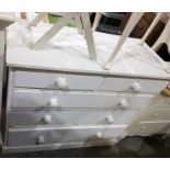 White painted chest of two short over three long d