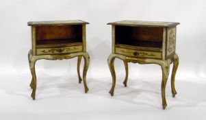 Pair of French painted bedside cabinets, 48cm wide (2)