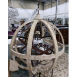 Armillery sphere five-light chandelier (VAT payable on hammer)