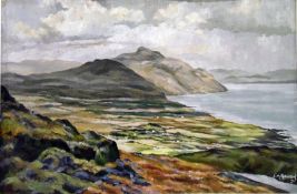 J M Robinson (20th Century) Oil on board Highland landscape, signed and dated 72 lower right, 60cm x