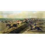 After Herring Chromolithograph  Steeplechase leaping wall and  After Harry Hall and J Harris  "H