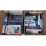 Four boxes of assorted books on various subjects including biography, modern firsts, collecting, art