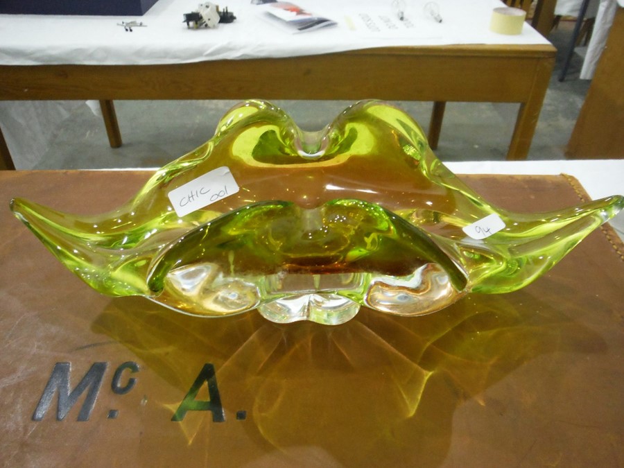 Chribska green and peach glass bowl, assorted paperweights to include Caithness 'Daydreams' example, - Image 2 of 14