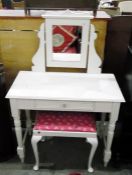 White painted dressing table, 87cm wide