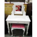 White painted dressing table, 87cm wide