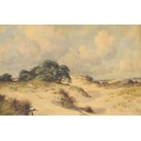 Teun van de Water (20th Century) Oil on canvas  "Zoot Wijk (an inland desert in the province of