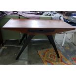 Rosewood effect single drawer desk by G&G, 130cm wide