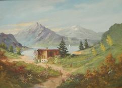 S Tollbalr/k(?) (20th Century) Oil on canvas Alpine scene, signed lower right, 48cm x 68cm