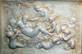 Set of six plaster reliefs - Bacchantes, 15cm x 11