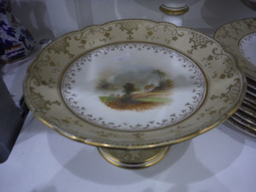 19th century porcelain dessert service depicting c - Image 28 of 32