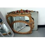 Four decorative wall mirrors, various (4)
