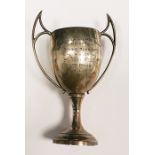 Silver presentation trophy cup for billiards, dated 1930 (damaged)