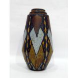 Henriot Quimper Rene Beauclair vase of Art Deco form, shape number 675 and design number 1360,